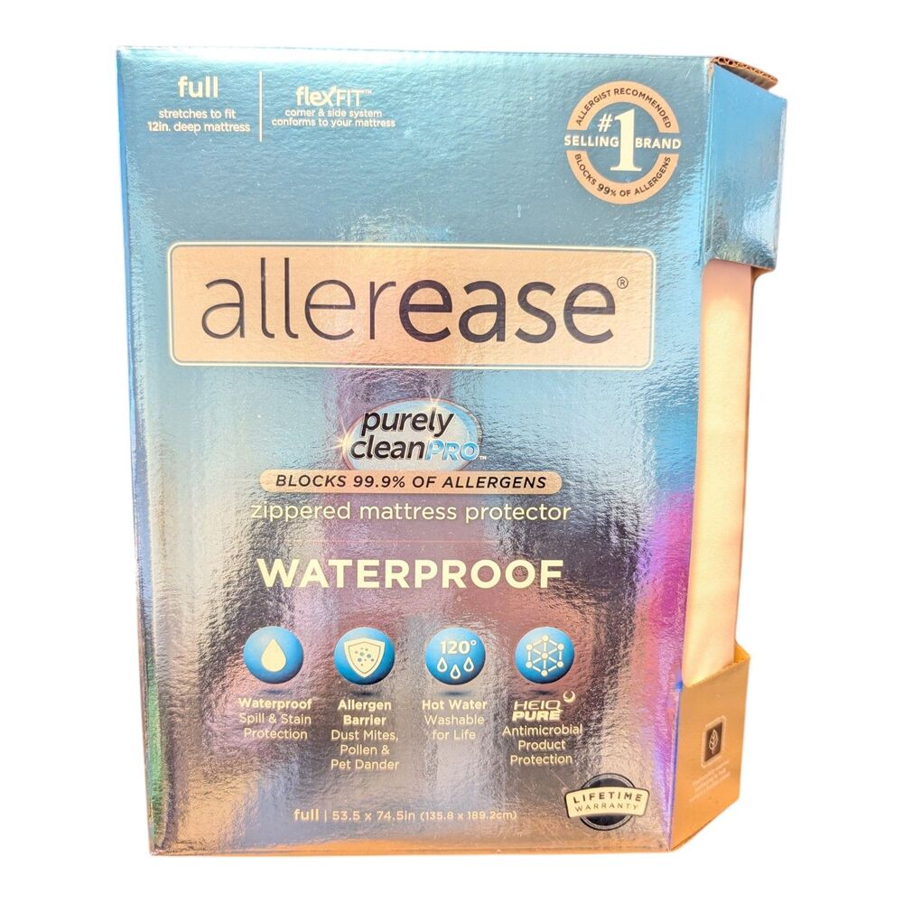 Allerease Reserve Collection Waterproof Mattress Zipper Cover Full Size White